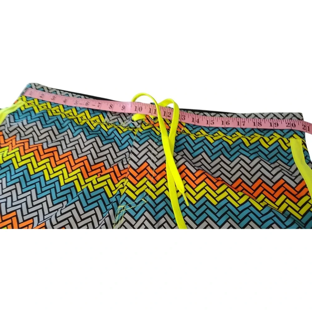 OP Ocean Pacific Stretch Board Shorts Neon Multicolor Pocket Mens Size 40‎